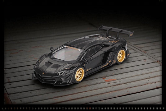 Lamborghini AVENTADOR LB- WORKS LIMITED EDITION MATTE BLACK 2025 MINI GT 1:64