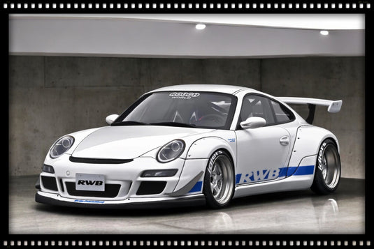 PORSCHE RWB 997 GT3 WIT/BLAUW IGNITION MODEL 1:18