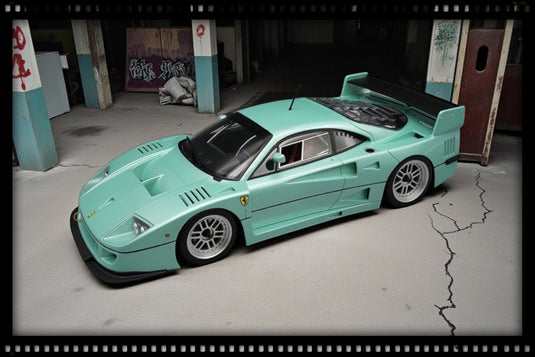 Ferrari F40 LM PRESS VERSION 1996 Turquoise (LIMITED EDITION Nr.40/40 With leather base & Case) TECNOMODEL 1:18