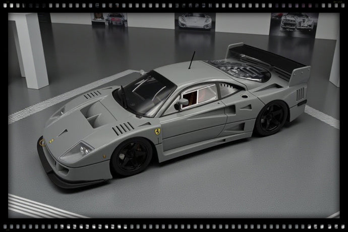 Ferrari F40 LM 1996 Press Version Grey with black rims (LIMITED EDITION Nr.67/90 With leather base / No Case) TECNOMODEL 1:18