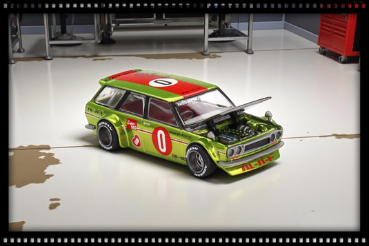 Datsun KAIDO 510 WAGON OG FLO YELLOW 1969 MINI GT 1:64