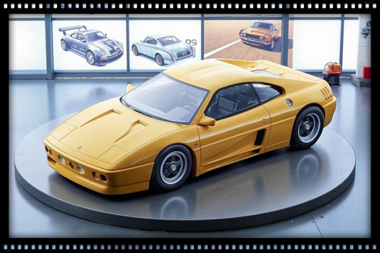 Ferrari 348 ZAGATO 1991 Yellow (LIMITED EDITION Nr.10/105 With textile base / No Case)TECNOMODEL 1:18