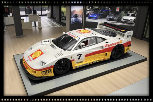 Ferrari F40 LM #7 MONTE SHELL SPONSOR RENDERING EDITION 1996 (LIMITED EDITION Nr.28/80 With leather base & Case) TECNOMODEL 1:18