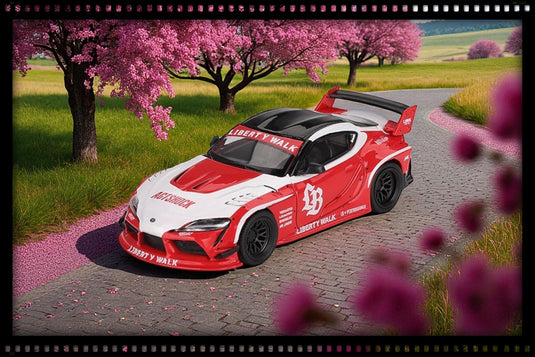 Toyota GR SUPRA LB-WORKS RED/WHITE 2025 MINI GT 1:64