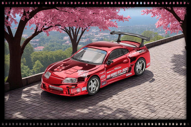 Toyota SUPRA (A80) TOP SECRET GT-300 RED CHROME 2014 (LHD) MINI GT 1:64