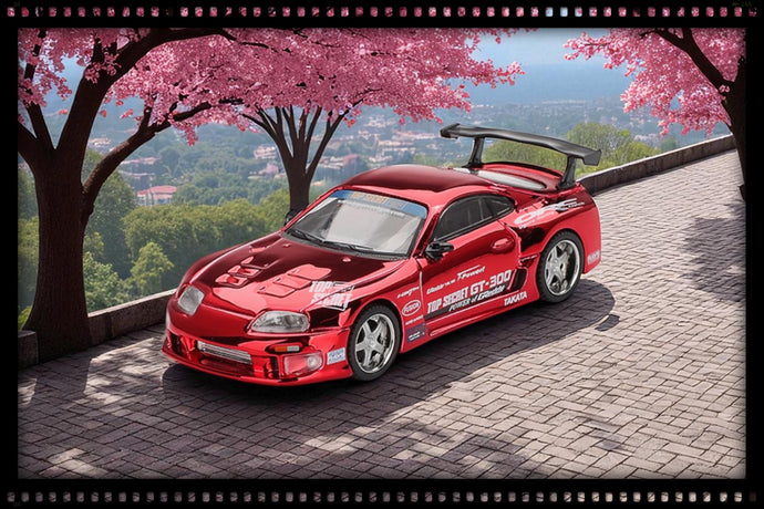 Toyota SUPRA (A80) TOP SECRET GT-300 RED CHROME 2014 (LHD) MINI GT 1:64