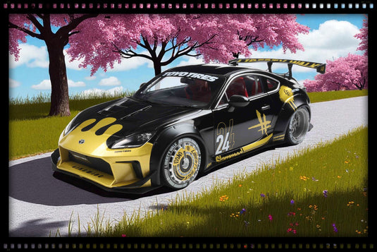 Toyota GR86 LIBERTY WALK BODY KIT BLACK & GOLD 2024 SOLIDO 1:18