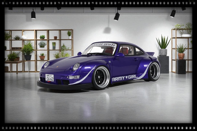 Porsche RWB ARMY GIRL PURPLE 2015 GT SPIRIT 1:18
