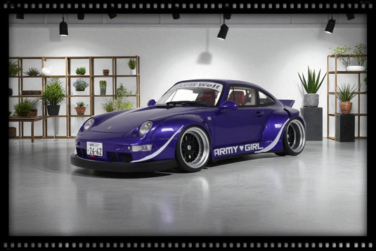Porsche RWB ARMY GIRL PURPLE 2015 GT SPIRIT 1:18