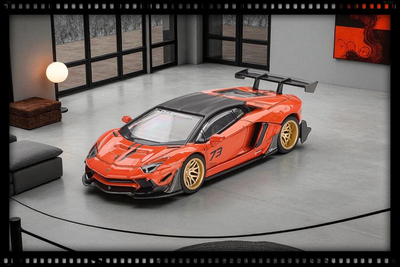 Load image into Gallery viewer, Lamborghini AVENTADOR LB- WORKS LIMITED EDITION ORANGE MDX 2025 (RHD) MINI GT 1:64
