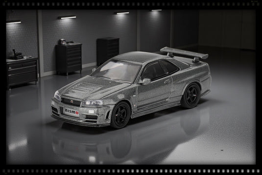 Nissan SKYLINE GTR (R34) DARK METAL GRAY NISMO CRS 1999 (RHD) MINI GT 1:64