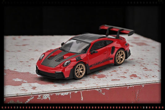 PORSCHE 911 (992) GT3 RS ROUGE GUARDS PACK WEISSACH 2022 MINI GT 1:64
