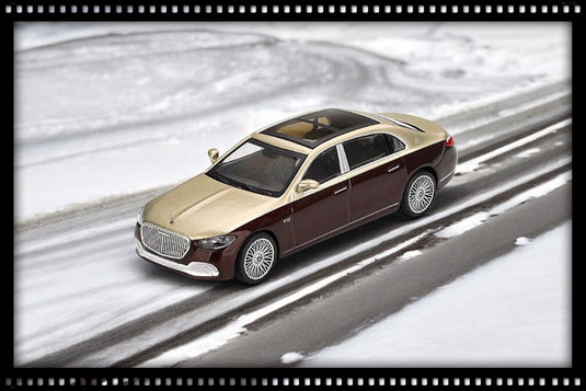 Mercedes MAYBACH S680 GOLD/DARK RED METALLIC 2024 (LHD) MINI GT 1:64
