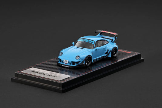 PORSCHE RWB 993 BLAUW IGNITION MODEL 1:64