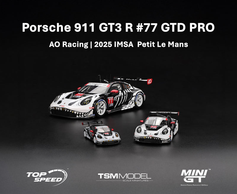 Load image into Gallery viewer, Porsche 911 (992) GT3 R #77 GTD PRO AO RACING PETIT LE MANS 2025 (LHD) MINI GT 1:64
