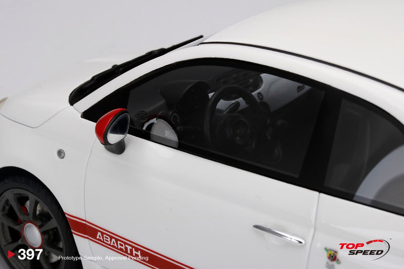 Load image into Gallery viewer, Fiat Abarth 595 White/Red TOP SPEED 1:18
