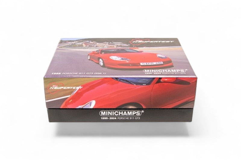 Load image into Gallery viewer, Porsche 911 GT3 1999 RED SPECIAL BOX ‼️LIMITED EDITION 525 pieces‼️ MINICHAMPS 1:43
