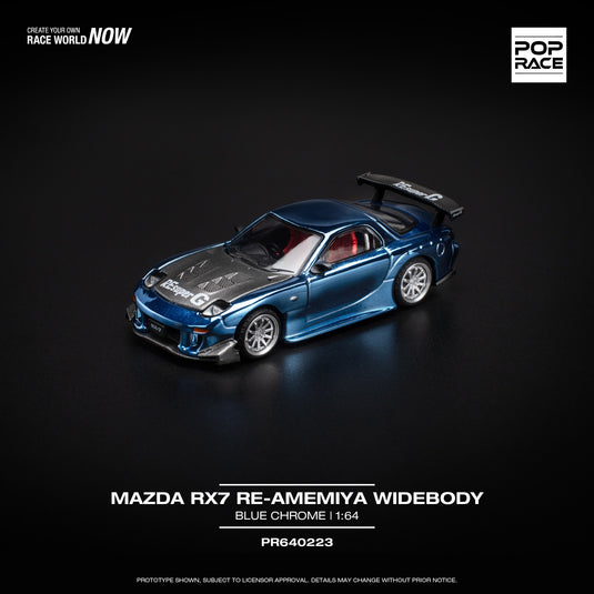 MAZDA RX7 RE-AMEMIYA WIDEBODY BLAUW POP RACE 1:64