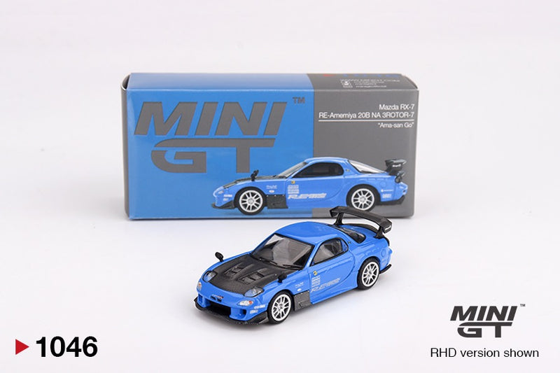 Load image into Gallery viewer, Mazda RX7 (FD3S) RE-AMEMIYA 20B NA 3ROTOR-7 AMA-SAN GO 2024 (RHD) MINI GT 1:64

