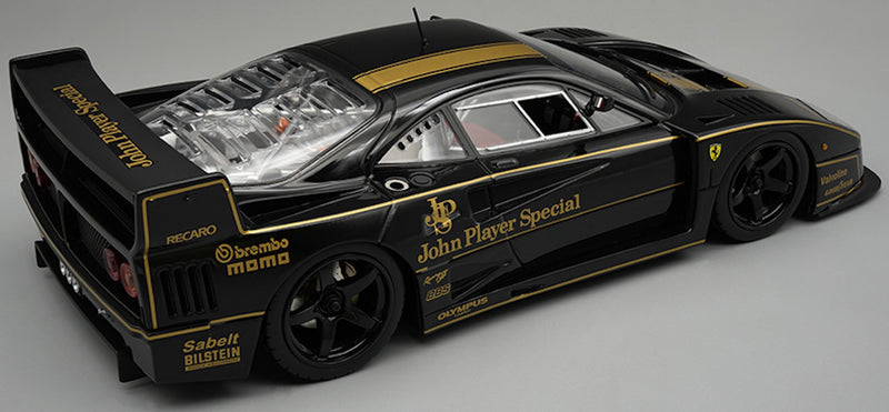 Load image into Gallery viewer, Ferrari F40 LM JPS 1996 Black (LIMITED EDITION Nr.25/75 With leather base &amp; Case) TECNOMODEL 1:18

