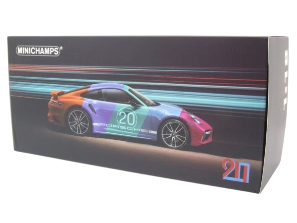 Load image into Gallery viewer, Porsche 911 (992) Turbo S coupe Sport Design 2021 Blue MINICHAMPS 1:18
