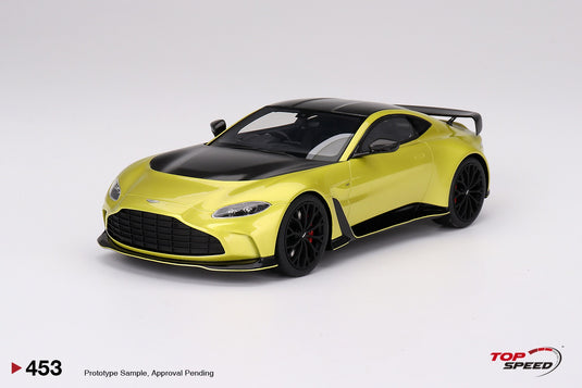 Aston MARTIN V12 Vantage Cosmopolitan Yellow TOP SPEED 1:18