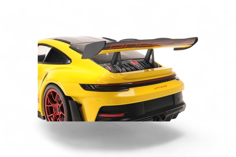 Load image into Gallery viewer, Porsche 911 (992) GT3RS 2024 YELLOW W/WEISSACH PACKAGE W RED WHEELS Limited Edition 400 pcs MINICHAMPS 1:18

