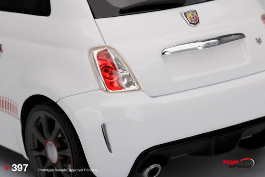 Fiat Abarth 595 White/Red TOP SPEED 1:18