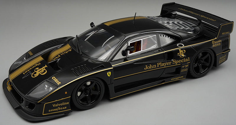 Load image into Gallery viewer, Ferrari F40 LM JPS 1996 Black (LIMITED EDITION Nr.25/75 With leather base &amp; Case) TECNOMODEL 1:18
