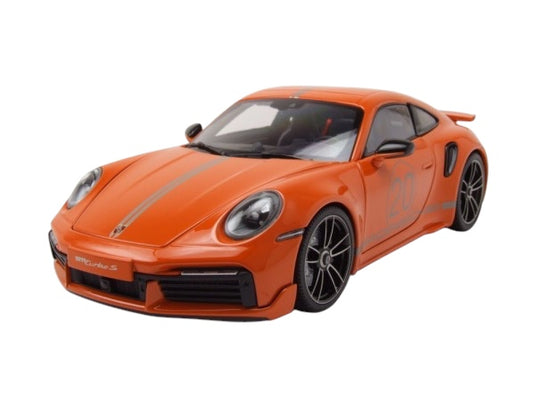Porsche 911 (992) Turbo S coupe Sport Design 2021 Orange MINICHAMPS 1:18