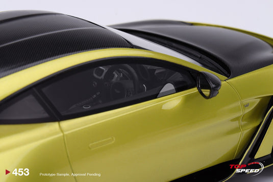 ASTON MARTIN V12 VANTAGE JAUNE TOP SPEED 1:18