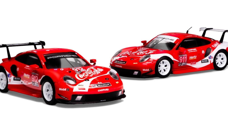 Load image into Gallery viewer, Porsche 911 RSR N°911 &amp; N°912 COCA-COLA PETIT LE MANS 2019 SET 2 CARS SPARK 1:64
