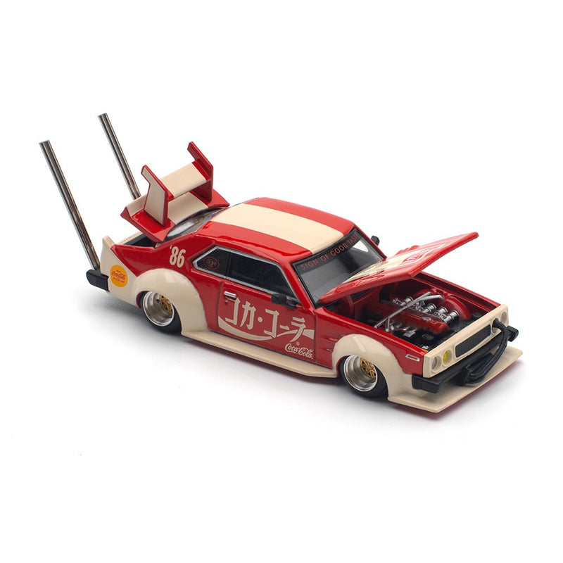 Load image into Gallery viewer, Nissan SKYLINE C210 Kaido Racer *Bosozoku Style* Coca-cola JP Red/White POP RACE 1:64
