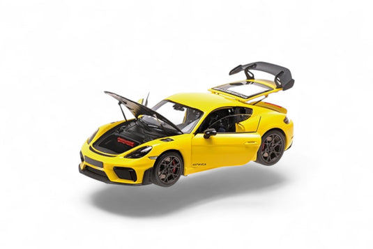 Porsche CAYMAN GT4 RS 2024 YELLOW W/ WEISSACH PACKAGE MINICHAMPS 1:18
