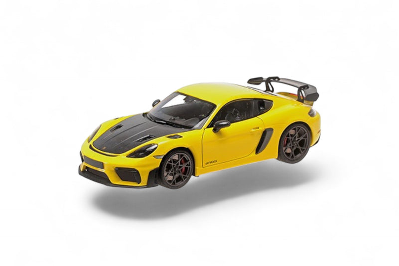 Load image into Gallery viewer, Porsche CAYMAN GT4 RS 2024 YELLOW W/ WEISSACH PACKAGE MINICHAMPS 1:18
