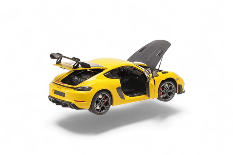 Load image into Gallery viewer, Porsche CAYMAN GT4 RS 2024 YELLOW W/ WEISSACH PACKAGE MINICHAMPS 1:18
