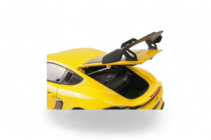 Load image into Gallery viewer, Porsche CAYMAN GT4 RS 2024 YELLOW W/ WEISSACH PACKAGE MINICHAMPS 1:18
