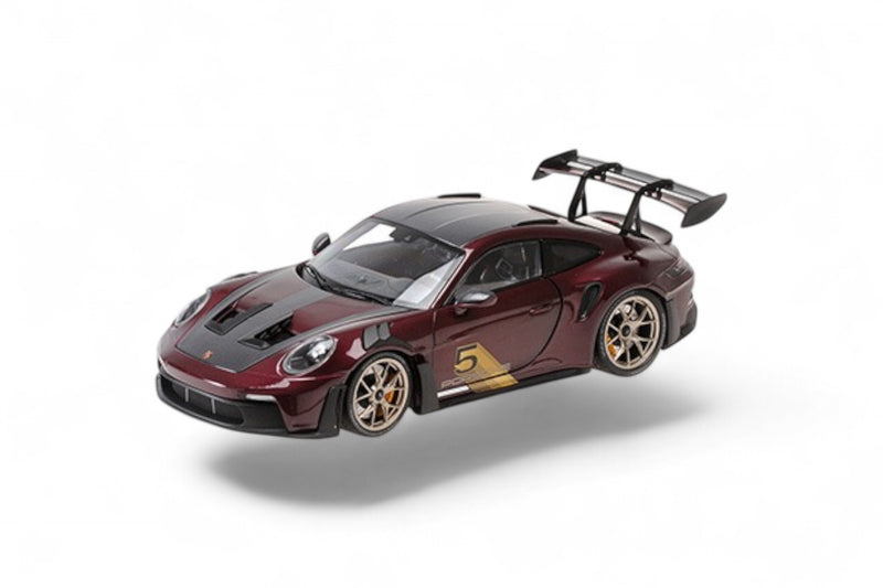 Load image into Gallery viewer, Porsche 911 (992) GT3RS 2023 PURPLE / GOLD WHEELS MINICHAMPS 1:18
