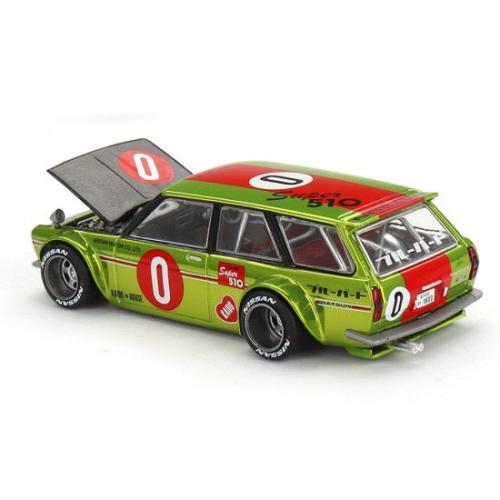 Load image into Gallery viewer, Datsun KAIDO 510 WAGON OG FLO YELLOW 1969 MINI GT 1:64
