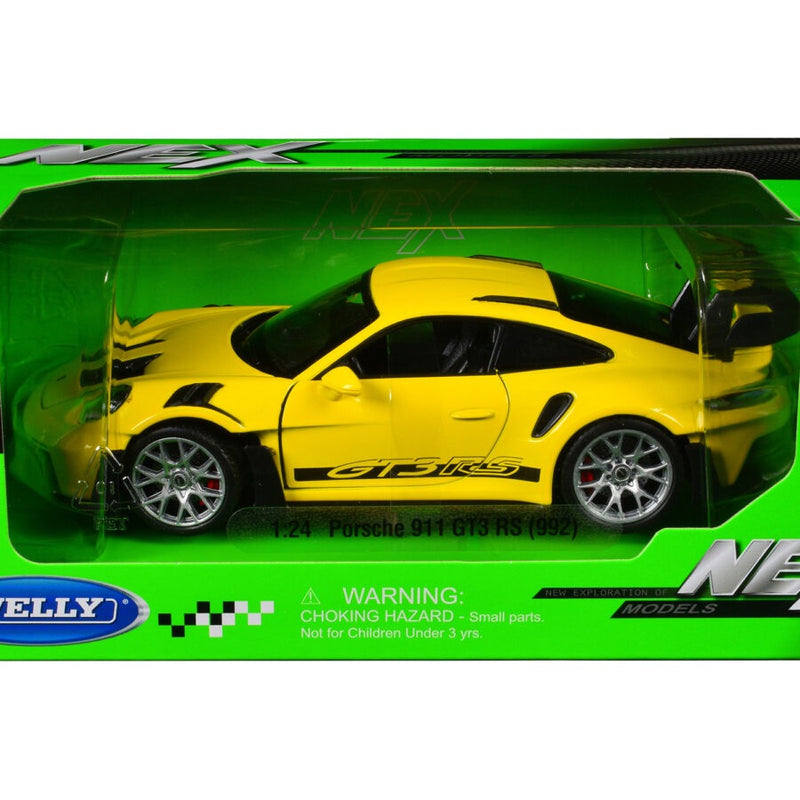 Load image into Gallery viewer, Porsche 911 GT3 RS 992 Yellow WELLY 1:24

