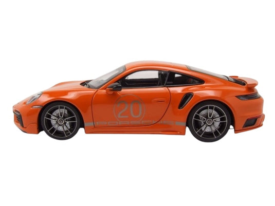 Porsche 911 (992) Turbo S coupe Sport Design 2021 Orange MINICHAMPS 1:18