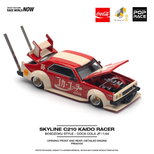 Nissan SKYLINE C210 Kaido Racer *Bosozoku Style* Coca-cola JP Red/White POP RACE 1:64