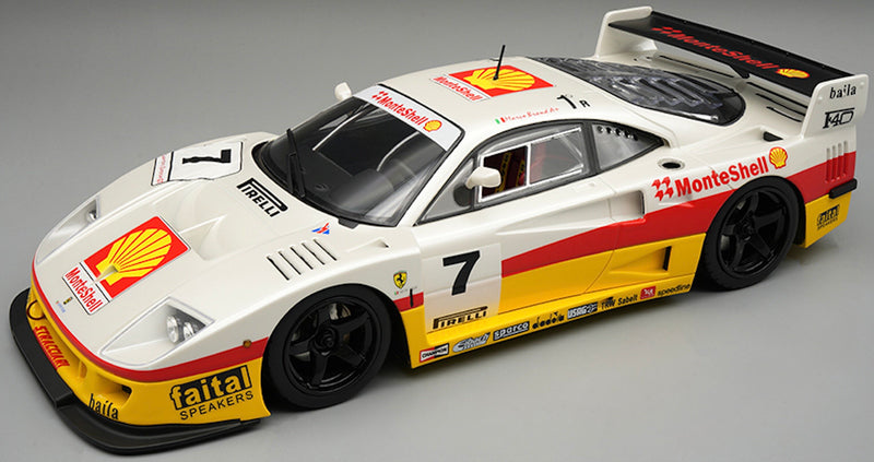 Load image into Gallery viewer, Ferrari F40 LM #7 MONTE SHELL SPONSOR RENDERING EDITION 1996 (LIMITED EDITION Nr.28/80 With leather base &amp; Case) TECNOMODEL 1:18
