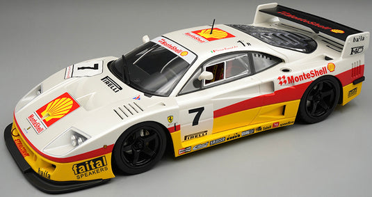 Ferrari F40 LM #7 MONTE SHELL SPONSOR RENDERING EDITION 1996 (LIMITED EDITION Nr.28/80 With leather base & Case) TECNOMODEL 1:18