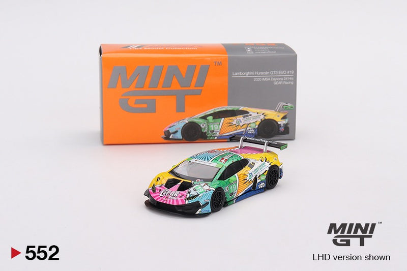Load image into Gallery viewer, LAMBORGHINI HURACAN GT3 EVO #19 GEAR RACING 2020 IMSA DAYTONA 24H MINI GT 1:64
