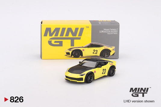 Nissan Z LB LB NATION WORKS IKAZUCHI YELLOW 2024 (LHD) MINI GT 1:64