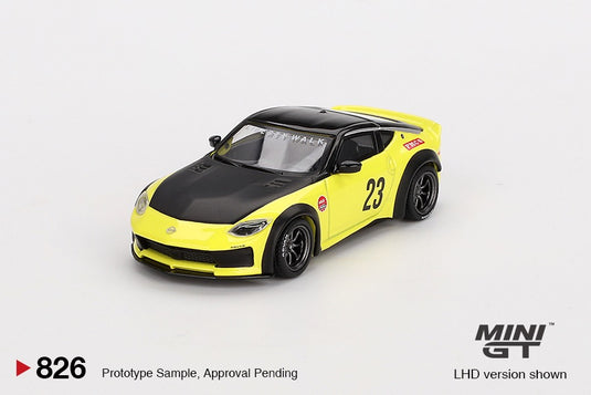 Nissan Z LB LB NATION WORKS IKAZUCHI YELLOW 2024 (LHD) MINI GT 1:64