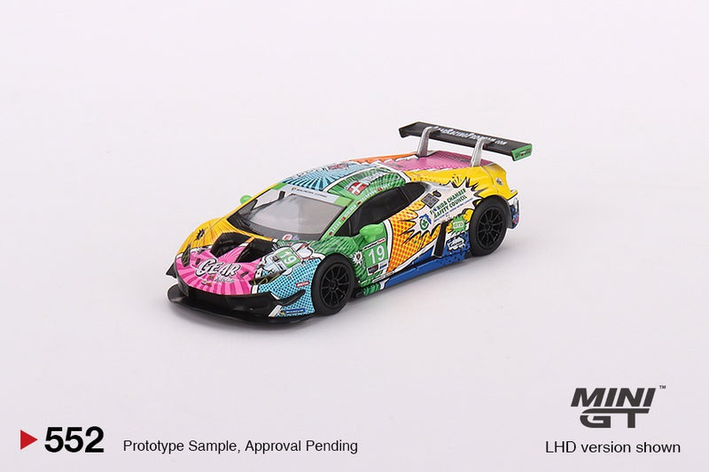 Load image into Gallery viewer, LAMBORGHINI HURACAN GT3 EVO #19 GEAR RACING 2020 IMSA DAYTONA 24H MINI GT 1:64

