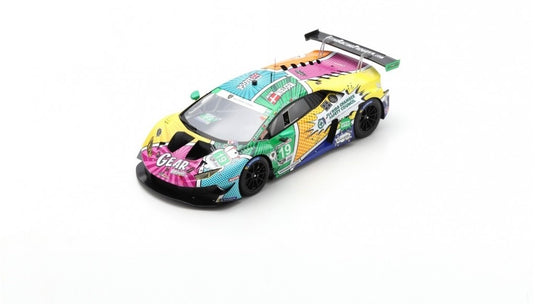 Lamborghini HURACAN GT3 EVO TEAM GEAR RACING BY GRT GRASSER N 19 24h DAYTONA 2020 C.NIELSEN - K.LEGGE - T.CALDERON - R.FREY - LIGHT BLUE YELLOW/GREEN with case & base SPARK 1:18