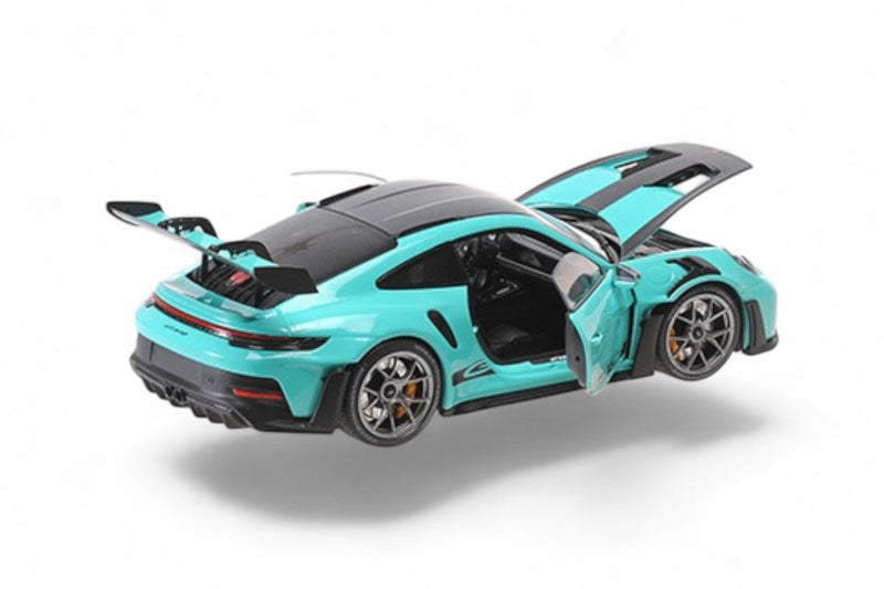 Load image into Gallery viewer, Porsche 911 (992) GT3RS 2024 GREEN W DARKSILVER WHEELS MINICHAMPS 1:18
